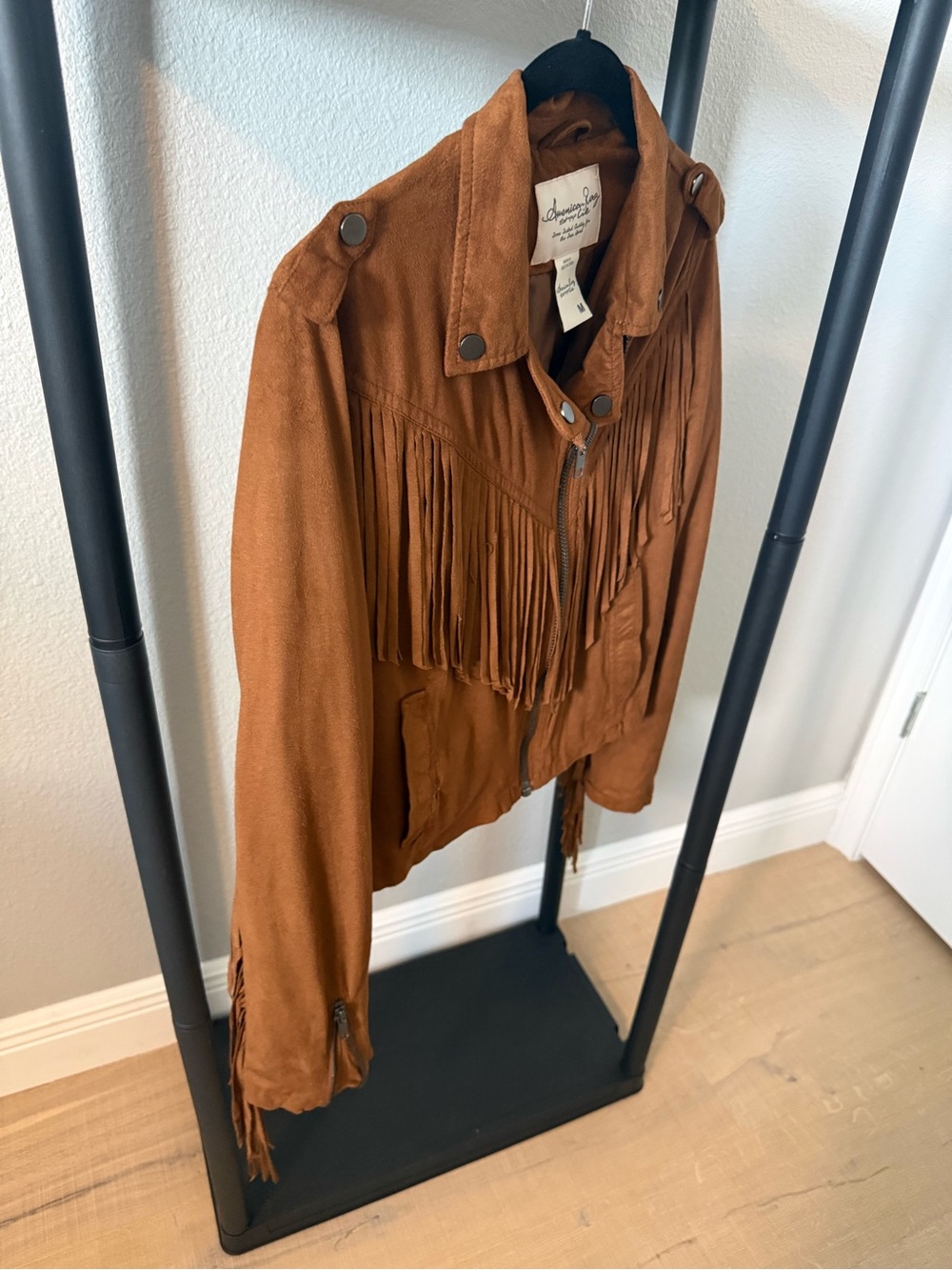 American Rag Rust Brown Fringe Moto Jacket - Picture 7 of 7